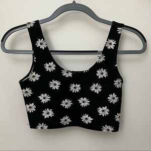 Black Crop with White Flowers